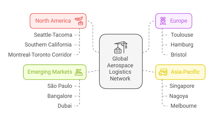 Our Extensive Network Serves Major Aerospace Hubs Across The Globe.