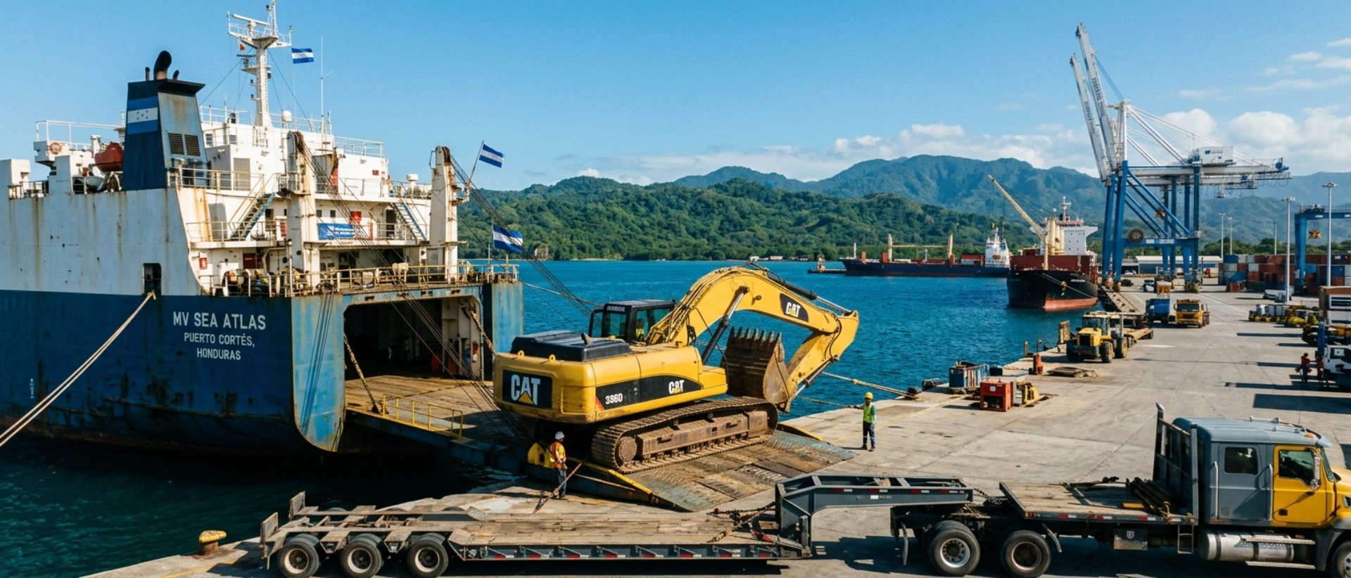 Heavy equipment shipping and logistics services for machinery transport to Puerto Cortés, Honduras