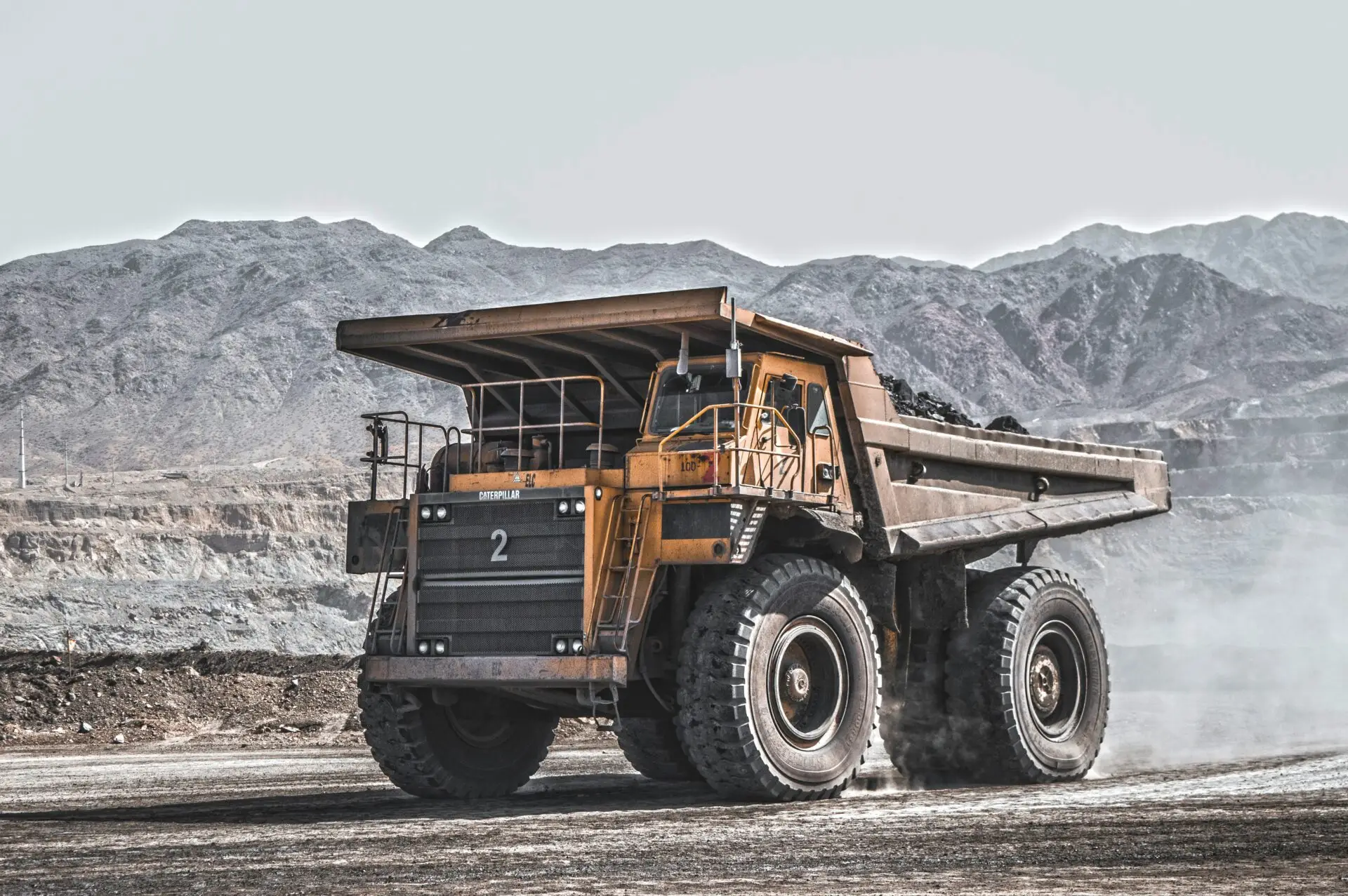 Mining haul truck prepared for heavy-haul and ocean freight