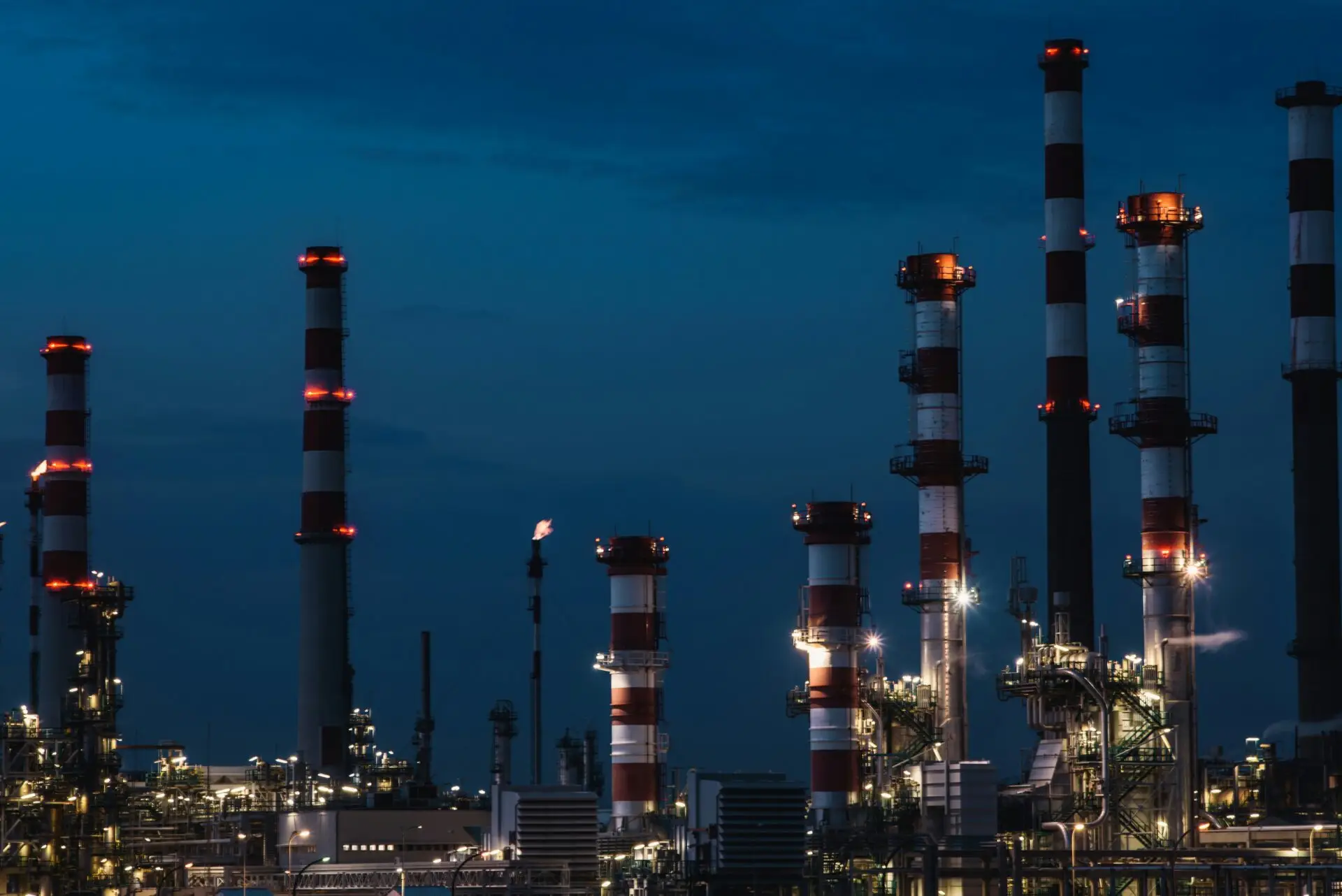 Oil and gas production separators staged for shipping
