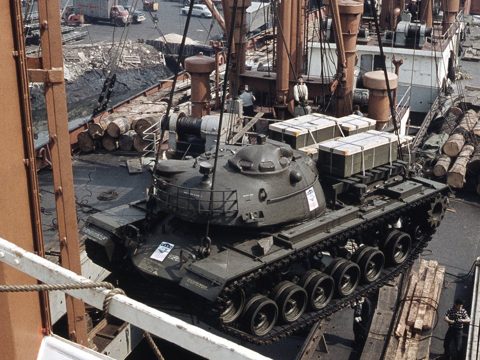 Loading Of A Cargo Ship At The Port Of New York, Brooklyn - 1959