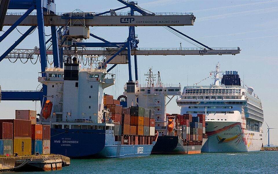 Loading Of Container Ship In Copenhagen