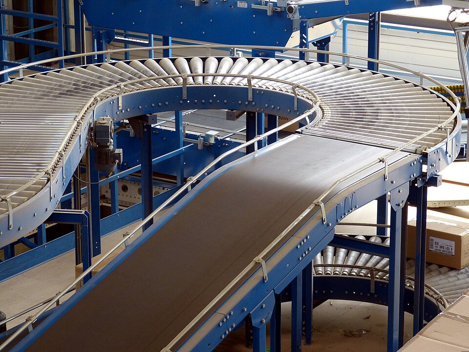 Conveyor System In A Factory